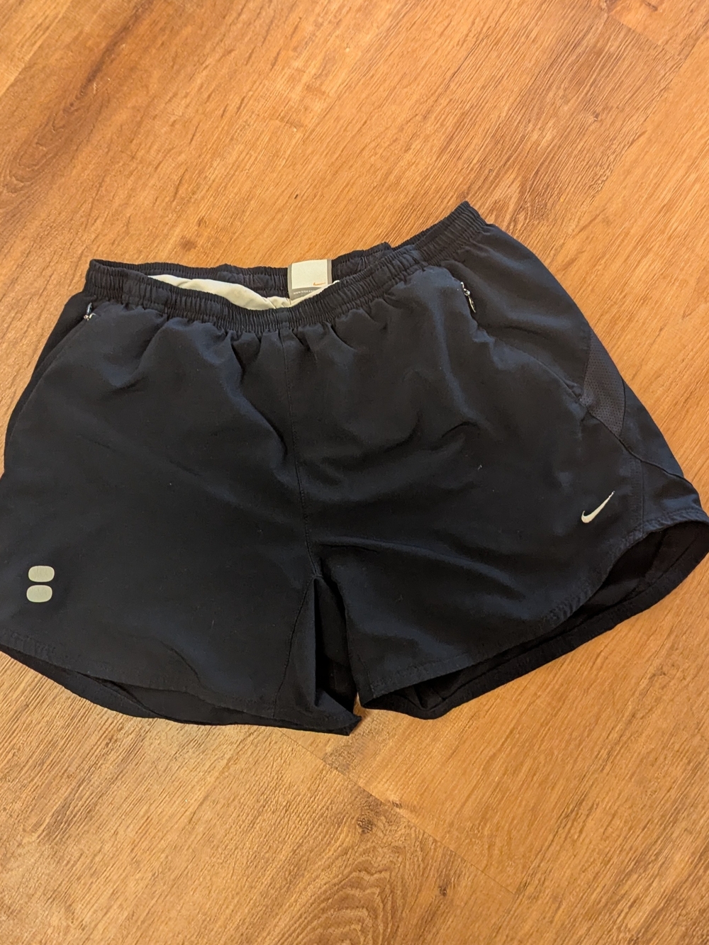 Nike Black Athletic Running Shorts with Reflective Logo